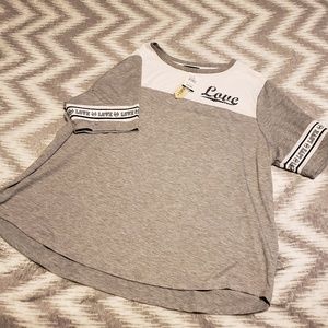 Plus Size Women's Grey Lounge Top